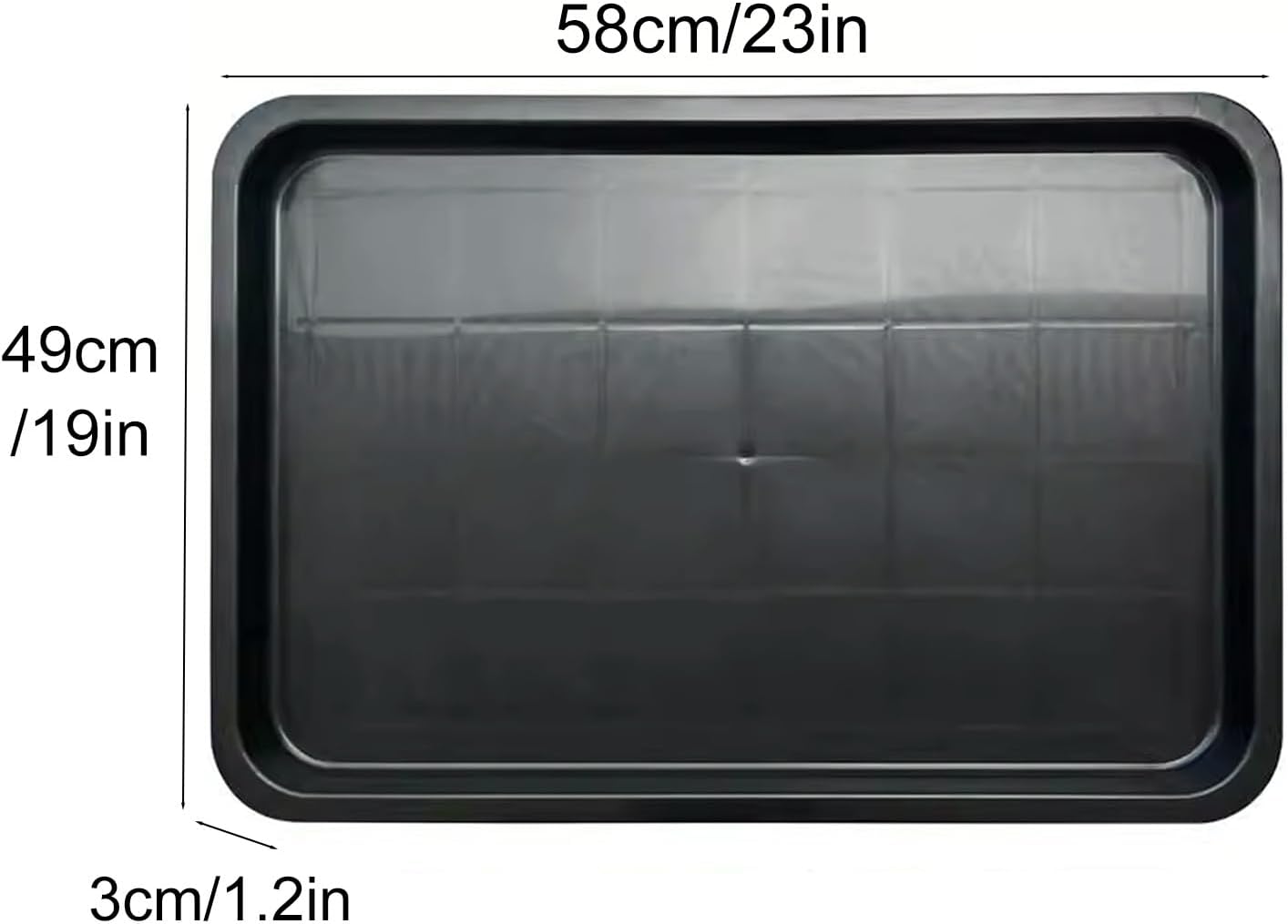 PVC Plastic Drain Pan, Water Tray with Rounded Corners, Rectangular Under Sink Drip Tray, Strong Load-Bearing for Home, Kitchen(58x49x3cm/23x19x1.2in)