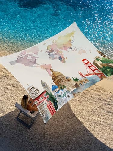 Maps of The World Sun Shade Sail 12' x 16',