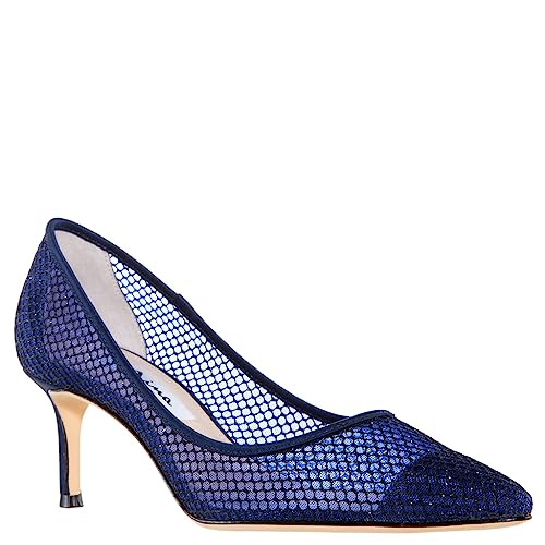 NINA Niley - Women's Gunmetal Mesh Low-Heel Classic Fashion Dressy Pump Shoes - Elegant and Comfortable Women's heeled Pumps - Casual and Dress