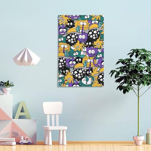 Affiche monstres colorés POLIUAWS toile déco murale 30x45cm - 2