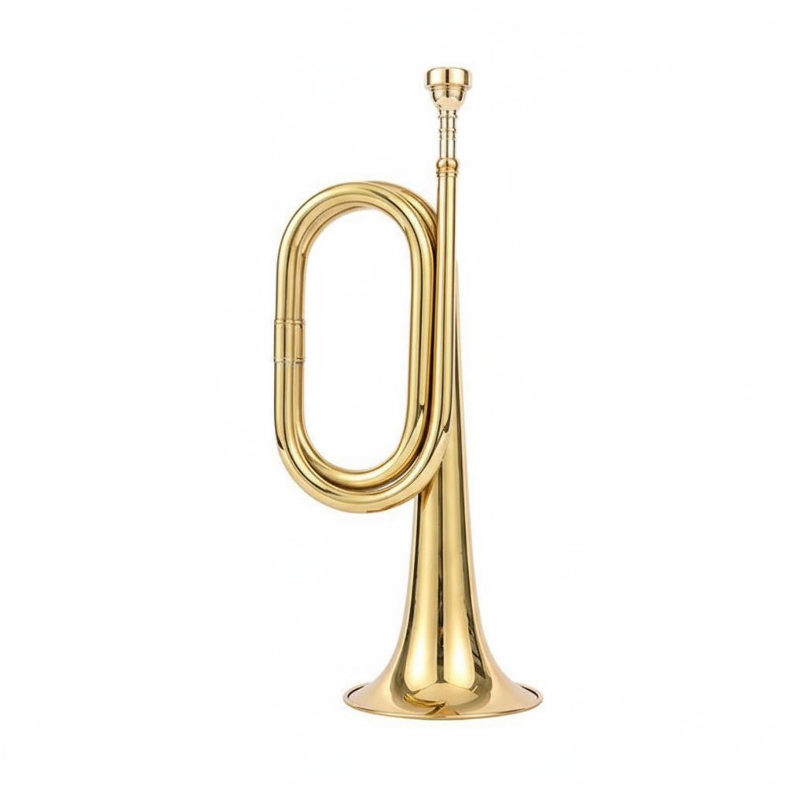 Tromba in Ottone Bugle Strumento a Fiato Costruzione Stabile Bocchino Che Facilita il Suono Dotata di Accessori Pronta All’uso per Bandisti, Grande, Mp+Facile+Con+Borsa
