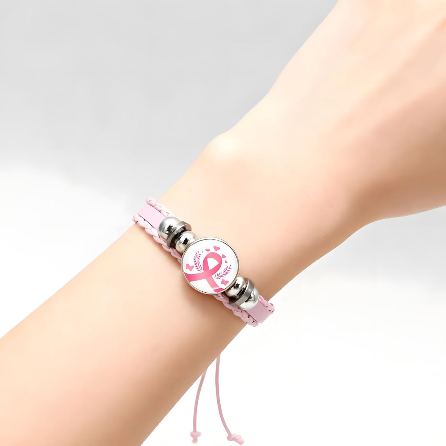Pink Breast Cancer Awareness Bracelets Ribbon Breast Cancer Bracelets