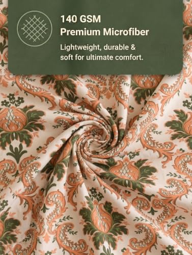 Image of Mafatlal King Size Bedsheet with 2 Pillow Covers (274 x 274 cm) | 140 GSM Microfiber | Soft, Breathable & Fade Resistant| Easy Care | Ivory Cream