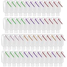 50 PCS Travel Plastic Clear Keychain Bottles, Hand sanitizer bottle containers, Leakproof Refillable Empty Bottles Portable Squeeze Containers with Flip Cap50ml/1.7oz