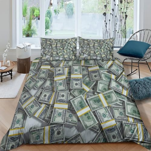 Parure de lit money stack en microfibre douce King 220x240cm - 4