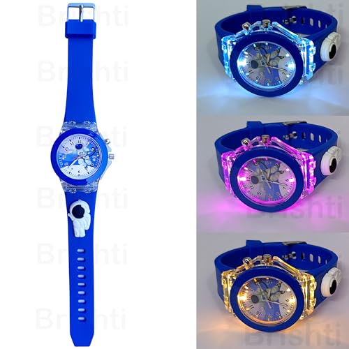 Image of Brishti 3D Cartoon Character Multicolored Glowing Digital Light and Girl's Analogue Wrist Watch | Unique 3D Cute Cartoon Character on Strap | Soft Silicone Strap | Suitable for Age 3-12 Year Kids