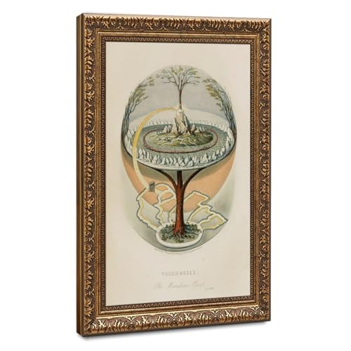 Idée cadeau Yggdrasil arbre de vie, cadre suspendu déco pour salon et bureau