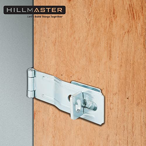 Hillmaster Swivel Staple Safety Hasps, 4-1/2" Gate Door Hasp Latch With Twist Knob Safety Pacdlock Clasp Lock For Fence, Gate, Cabinet, Barn Door, Shed, Zinc Plated #TOP5