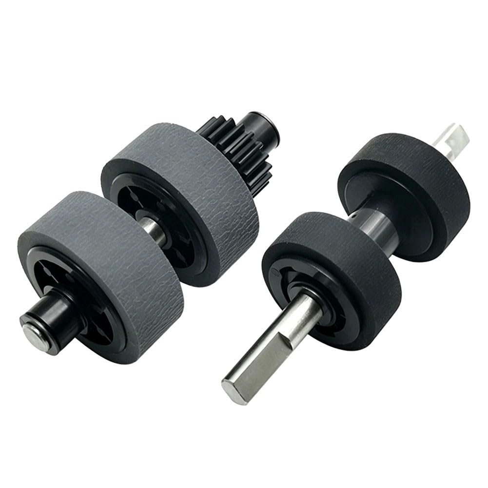 Hochgeschwindigkeits-Papiereinzugsrollen-Set für Panasonic Scanner KV-S1026C KV-S1046C, ABS + Metall-Ersatzteil, kompakt, 20 x 10 x 10 mm, Schwarz