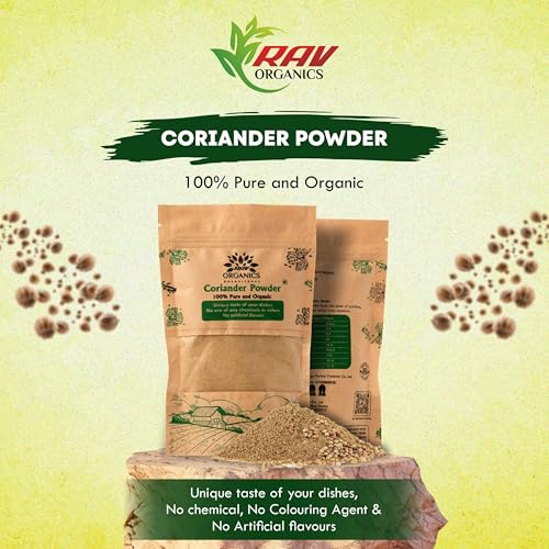 Image of Rav Organics Organic Dhaniya Powder 200g | 100% Natural Coriander Powder | Traditional & Authentic Indian Spices | Sun-Dried & Stone-Ground | NPOP Certified Organic, Non-GMO, Chemical & Preservative Free
