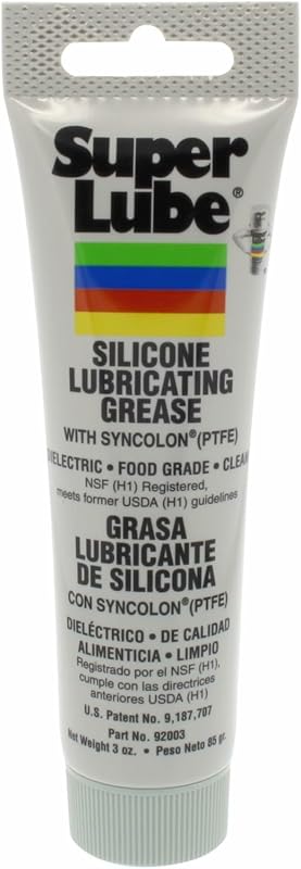 Grasa lubricante de silicona Super Lube 92003 con PTFE, tubo de 3 oz, blanco translúcido