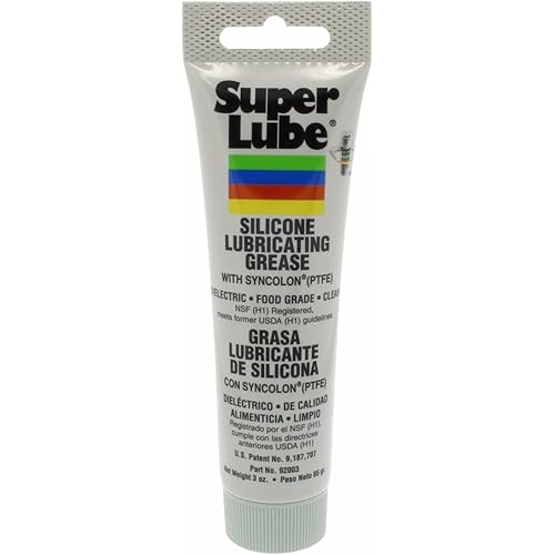 Super Lube 92003 Silicone Lubricating Grease with PTFE, 3 oz Tube, Translucent White