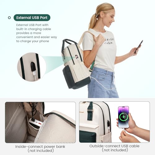 LOVEVOOK Laptop Backpack for Women 15.6 Inch,Cute Backpack Laptop Bag with USB Port,Waterproof Travel Backpack Purse Teacher Nurse Bag Fashion Computer Bag for Work4