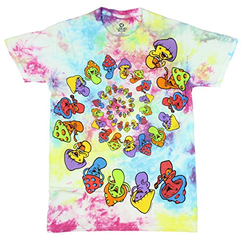 Swirling Mushrooms Mushroomtopia Tie Dye Graphic T-Shirt - X-Large