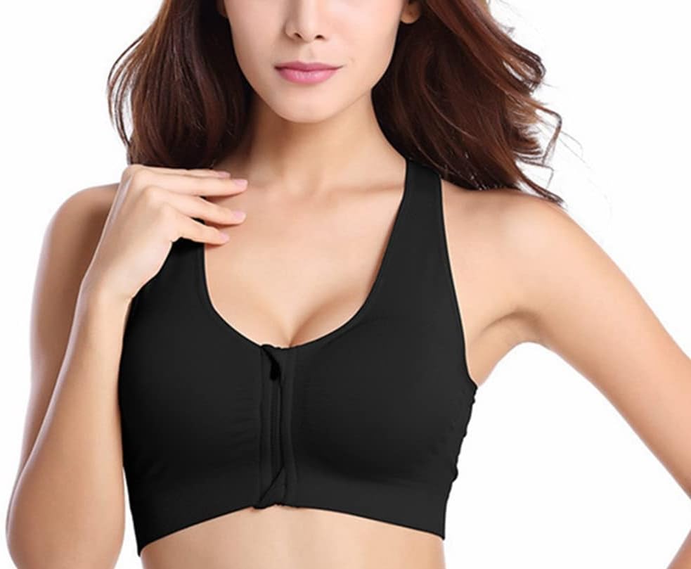 Hiking Gril Women's Zip Front Sports Bra Wireless Post-Surgery Yoga Bras - Image 3