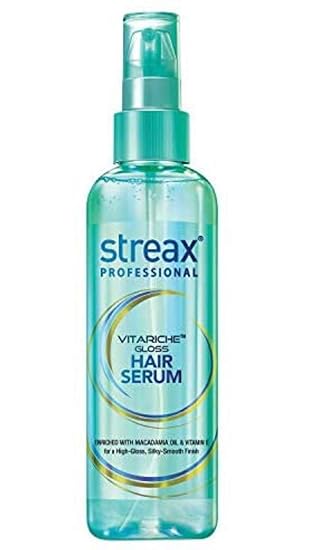 Streax Pro Hair Serum Vita Gloss !! Enriched with Macademia Oil and Vitamin E !! Helps in Everyday Styling | Adds Shine to Hair Gorgeous & Shiny Hair