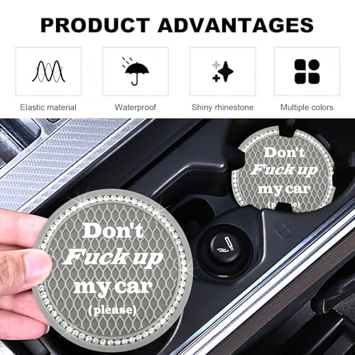 4 PCS Porta Vasos para Carro Bling, 2.75 in PVC Antideslizante miniatura 5