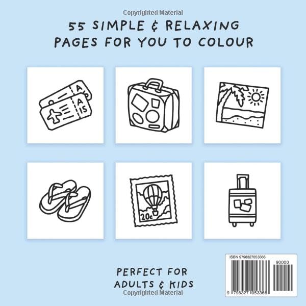 Travel Girly Colouring Book (Simple and Relaxing Bold Designs for Adults & Children) (Simple and Relaxing Colouring Books) image 3