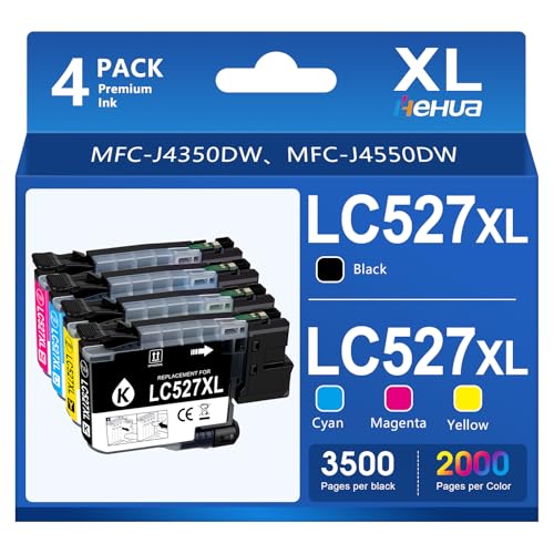 Brother LC527XL pack de 4 cartouches d'encre noire haute capacité pour MFC-J4550DW