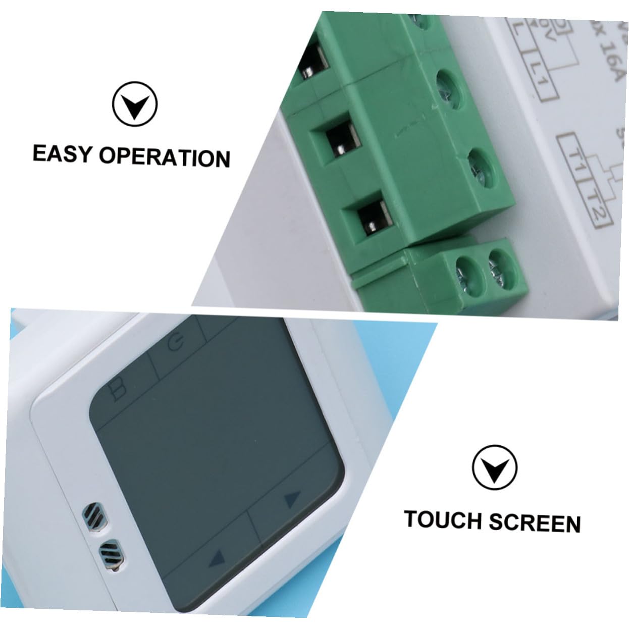 2 Stück Programmierbarer Digitaler Thermostat 220v für Heizung | Weißes PC Gehäuse, Tagesprogramm mit 6 Zeitabschnitten, Hohe Zuverlässigkeit