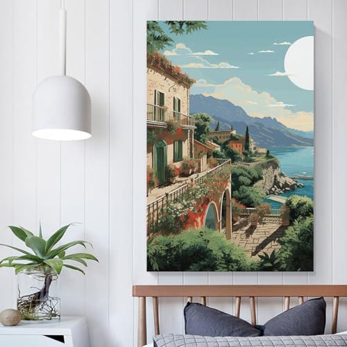 Toile murale de qualité supérieure style décoration méditerranéenne