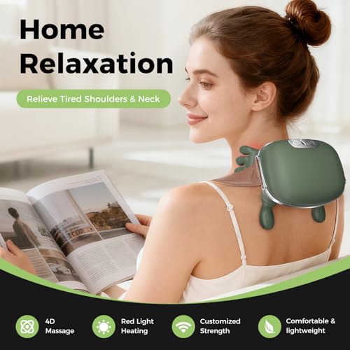 altoance 2026 Upgrade Edition 4D Neck and Shoulder Heat Massager, Wireless Portable Neck Massager, Relieves Muscle Pain, Simulates Deep Tissue Massage of Human Hand, Ideal Gift.（Emerald Green） - Image 2