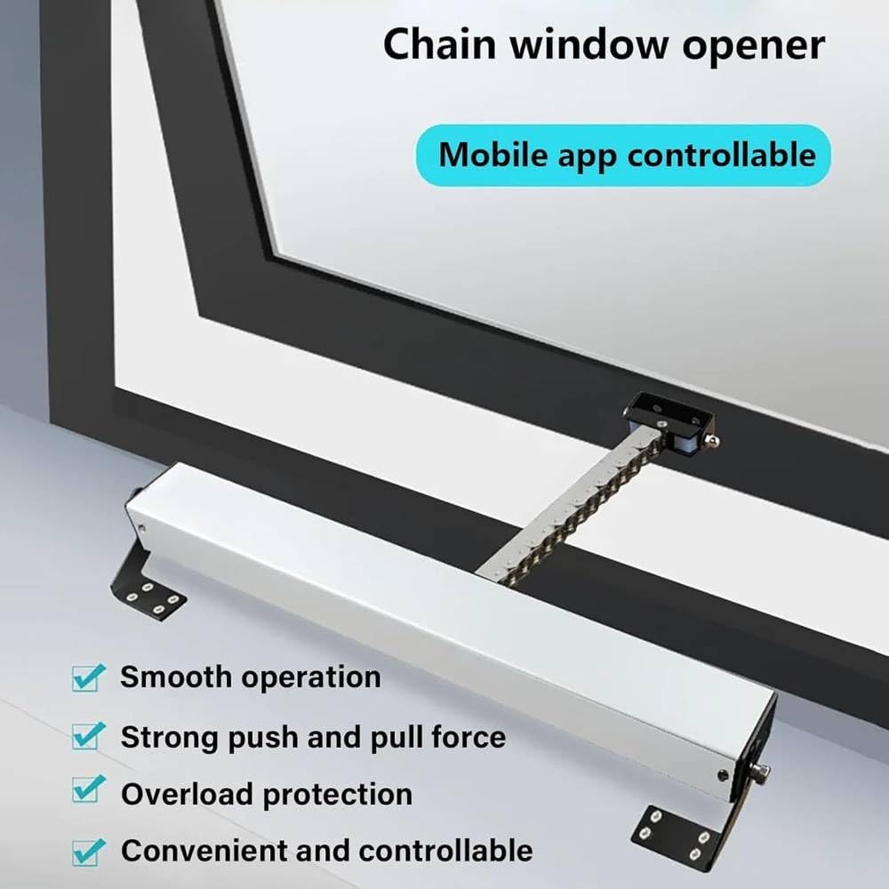 Kettenantrieb für hohe Fenster, elektrisch 24V mit Fernbedienung 300 mm
