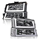 G-PLUS 4PCS Headlight Bumper LED Lamps Assembly Compatible with Chevy Silverado Avalanche...