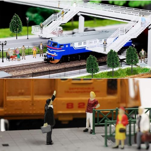 150 Stück Mini Person Figurine 1:100, Modellbau Figuren, Bemalte Sitzende, Miniatur Kunststoff Personen, Mini Menschen für Miniaturszenen, Zug, Eisenbahn, Sandtisch, Maßstab