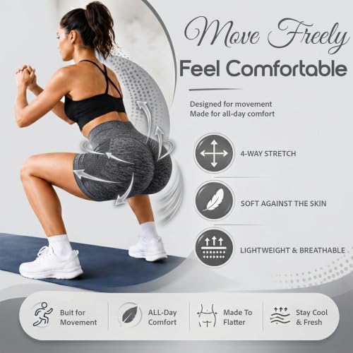Image of Shoppy Villa Women's Yoga Shorts Spandex|Shapewear Shorts for Women |High Waisted Booty Scrunch Shorts| Workout Shorts for Women