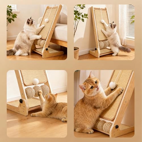 Arbre à chat pliable compact, la solution griffoir vertical pour petits salons - 6