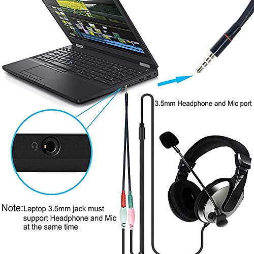 Image of NISHTECH 1 Male to 2 Female 3.5mm Audio Jack to Headphone Microphone Splitter Converter Adaptor Cable(Specially Design for Mobile and Tablet Only)