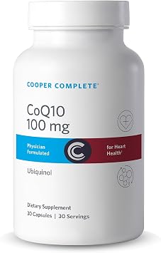 Cooper Complete CoQ10 Ubiquinol 100 mg Capsules Cellular Energy & Cardiovascular Health Support, Antioxidant Supplement, 30 Count