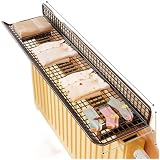 Mensola in ferro per termosifone, 40 cm/60 cm, sopra radiatore, per asciugamani, vestiti, senza trapano, organizer per bagno e cucina, con bordi rialzati, nero (nero, 60 cm)