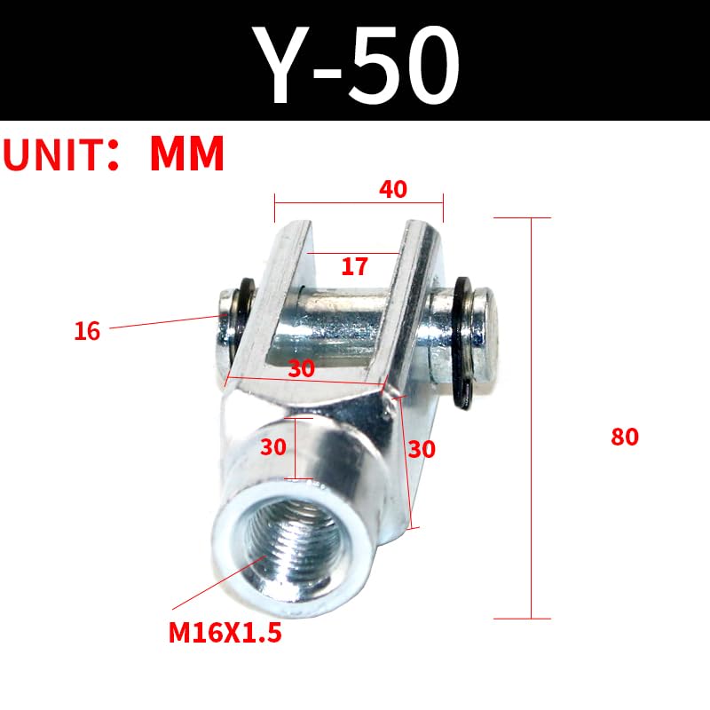 Image of Y-50 Connector for SC Series Cylinders | MA /MAL Attachment Fitting with M16x1.5 Internal Thread & Latch Lock