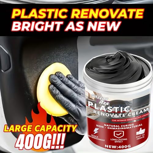 Car Plastic Restorer Pro - 14oz Auto Interior & Exterior Renewal Paste | Restores Faded Dashboards, Trim & Bumpers | UV Protection, Non-Greasy & Long-Lasting Finish - Image 5