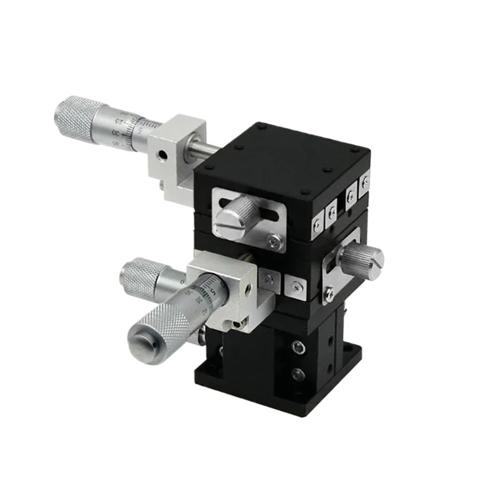 WNVXJGNSO Trimming Guide Rail Micrometer Optical Table Displacement Platform X/XY/XYZ Axis Manual Sliding Table Precision Knob Table(XYZ-axis Center,40x40mm Table)