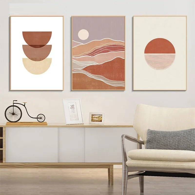 Cuadro moderno de sol CLJKDX lienzo abstracto retro 60x70cm para salon