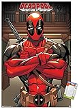 Trends International Marvel Comics - Deadpool - Pose Wall Poster, 22.375' x 34', Premium Poster & Mount Bundle