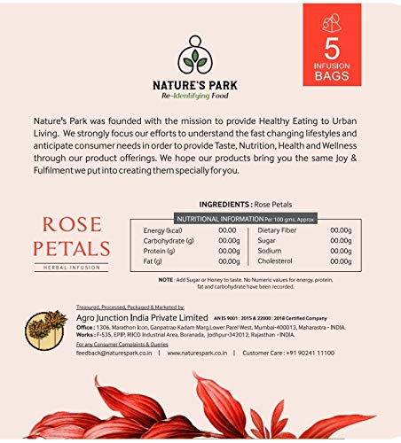 Image of Nature's Park Mint Leaves, Rose Petals and Chamomile Herbal Infusion (Pyramid Infusion TeaBags-5) Pack of 3