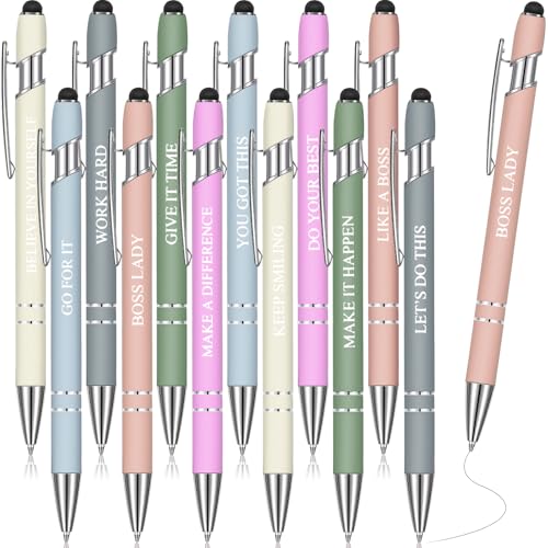 Zonon 12 Pcs Inspirational Pens, Motivational Ballpoint Pen Gifts for Women