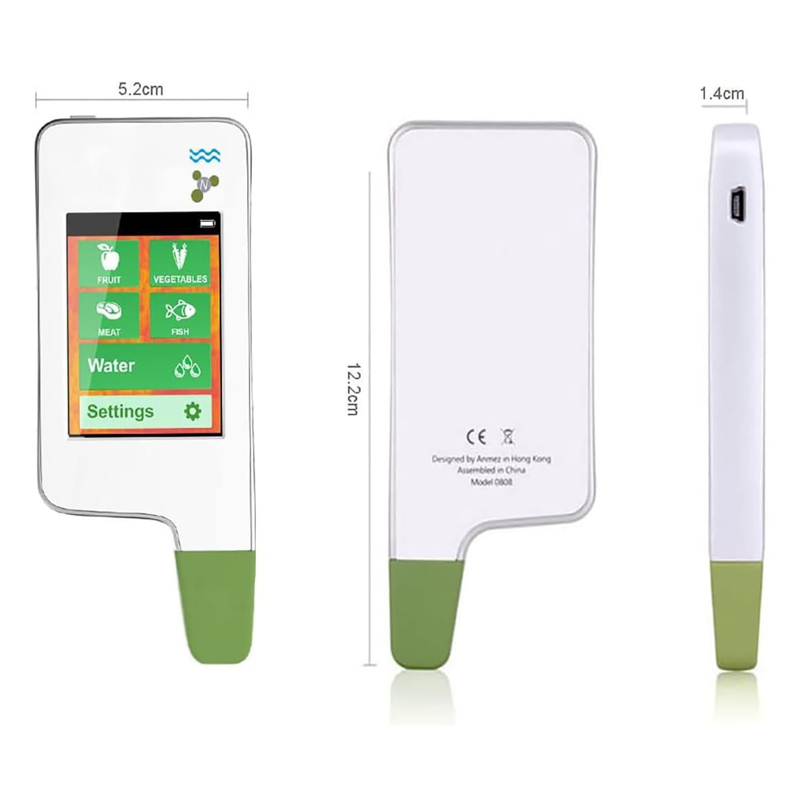 Probador digital de nitrato de alimentos para frutas, verduras y carne, detector preciso de residuos de pesticidas para peces, pruebas fiables del medidor de frutas, verduras y carne.