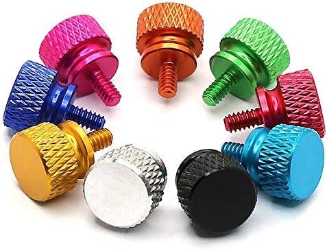 security screws，screws， Knurled screw 5pcs M3.5 Aluminum Step Thumb Screw Computer Case Screw Knurled Hand Screws Color Nail DIY Color Case Thumbscrews (Color : Black) (Color : Black) ( Color : Red Wi