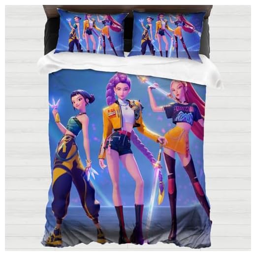 Huntrix Rumi - Ropa de cama infantil de 135 x 200 cm, decoración para dormitorio, funda nórdica y 2 fundas de almohada, de fácil cuidado, microfibra, regalo para hija (Rumi)