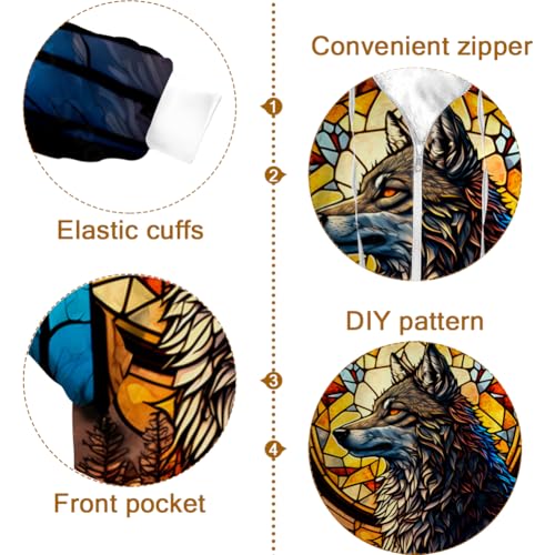 Wolf Jacket for Men Women Winter Coat Sweatshirts Zip Up Hoodies Gifts for Women Men4