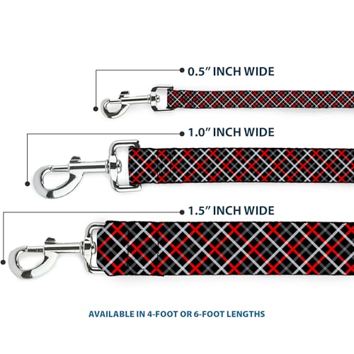 Laisse pour chien Buckle Down graphique noir gris rouge étroite - 4