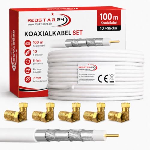 Câble antenne coaxial RedStar24 100m pour rénover l'installation TV de votre salon