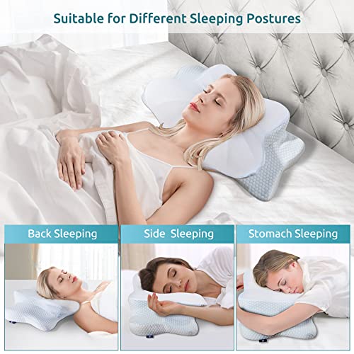 DONAMA Cervical Pillow for Neck Pain Relief,Contour Memory Foam Pillow,Ergonomic Orthopedic Neck Support Pillow for Side,Back and Stomach Sleepers with Breathable Pillowcase-Standard Size - Thumbnail 3