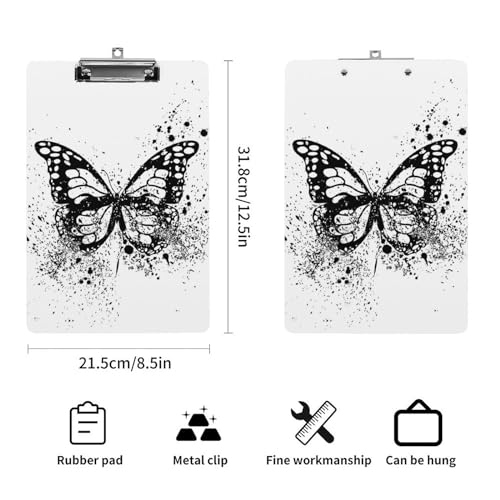 Presse-papiers noir papillon A4 pour ne plus perdre vos documents et formulaires