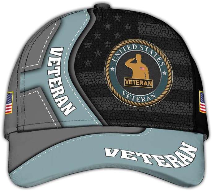 Veteran Caps for Men – Military Veteran Baseball Cap, Patriotic Hat, Gift for Veterans, Tactical Ball Cap, Adjustable Design